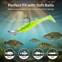 Vente en gros OEM de jigs de pêche en forme de goutte d'eau avec double fil de maintien d'appât et hameçon en acier à haute teneur en carbone pour leurres souples de basse 1,8g-5g