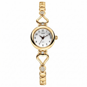 Montre étanche de luxe légère en forme de cœur, sertie de diamants, avec un bracelet fin en acier, montre à quartz pour femme - Product Image 6