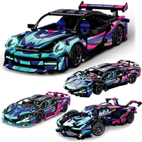 Coche Deportivo Cyberpunk 1:14, Bloques de Construcción con Control Remoto, Más de 1000 Piezas, Ladrillos Tecnológicos, Juego de Juguetes de Modelos de Superautos Geniales