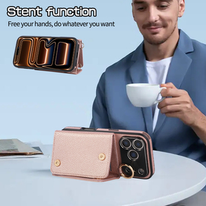 เคสโทรศัพท์หนัง PU สุดหรูพร้อมขาตั้งขาตั้ง RFID สายคล้องที่ถอดออกได้สำหรับ <span class=keywords><strong>iPhone</strong></span> 17 AIR <span class=keywords><strong>PRO</strong></span> <span class=keywords><strong>MAX</strong></span> - Product Image 3