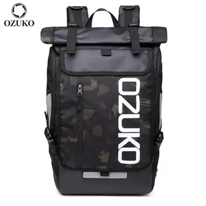 Ozuko 8020 Jiu Jitsu mochilas Unisex mochilas universitarias para hombres 15,6 mochila para ordenador portátil bolsa impermeable poliéster USB para estudiantes