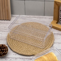 Boîte d'emballage rectangulaire transparente en PS de qualité alimentaire, épaisseur 1 mm, pour pâtisserie, bonbons, salades, modèle JNH-023, design discret