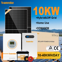 Système solaire hors réseau tout-en-un Sunroko 3Kw 5Kw 6Kw 8000W 10Kw 10Kva Kit d'énergie solaire photovoltaïque