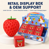 Jouet Squishy Fraise Personnalisé avec Logo, Vente en Gros, Cadeau Promotionnel, Jouet Anti-Stress, Fournisseur OEM de Jouets à Presser en Mousse PU Souple