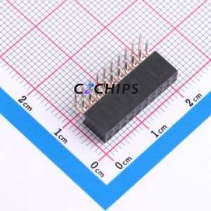 HX PM2.0-2x10P WC H6.35 Pin Socket Bent Lead Through Hole,P=2mm Connector 2x10P 2mm 2mm Square Hole - Product Image 1