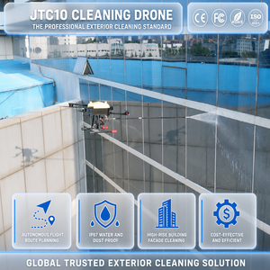 Drone de nettoyage Joyance pour nettoyage aérien de bâtiments de grande hauteur, avec buse de pulvérisation pour le nettoyage des panneaux solaires et des façades. - Product Image 1