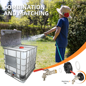 IBC托盘罐阀门排水适配器 3/4'' 1/2'' 1'' 花园软管水龙头水连接器 光滑聚丙烯塑料，适用于油箱 - Product Image 3