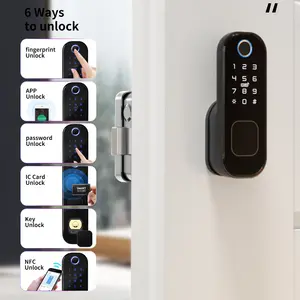 High Tech Biometrische Vingerafdruk Toetsenbord Deurslot Smart Wifi App Controlled Commerciële Smart Deurslot Voor Home Security