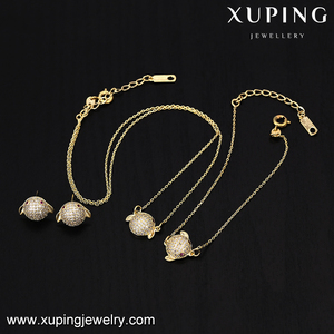 62257 xuping <span class=keywords><strong>gioielli</strong></span> di moda 2020 vendita calda 14k placcato oro della <span class=keywords><strong>ragazza</strong></span> bella regali di pesce insieme dei monili - Product Image 5