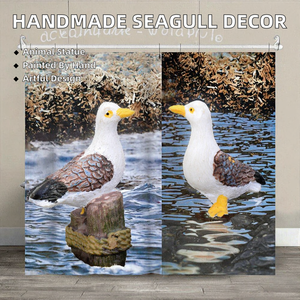 Estatua de Gaviota de Resina Hecha a Mano, Decoración Animal para el Hogar, Jardín de Hadas, Mesa de Navidad, Pastel, Decoración de Coche - Product Image 2