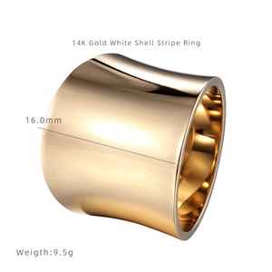 Custom Personalized Jewelry <b>Ring</b> Fine Gold Plated Stainless Steel Shell <b>Chunky</b> <b>Rings</b> for Women - Product Image 2