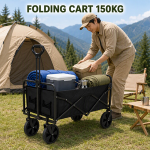 <span class=keywords><strong>Chariot</strong></span> <span class=keywords><strong>de</strong></span> camping pliable 150 kg, <span class=keywords><strong>chariot</strong></span> <span class=keywords><strong>de</strong></span> transport portable pour extérieur, <span class=keywords><strong>chariot</strong></span> pliable à 4 roues étroites - Product Image 3