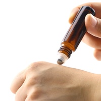 Flacon roll-on vide en verre ambré pour huile de parfum 10 ml avec bouchon doré, diffuseur, nettoyant visage, crème pour le visage, écologique, haute qualité
