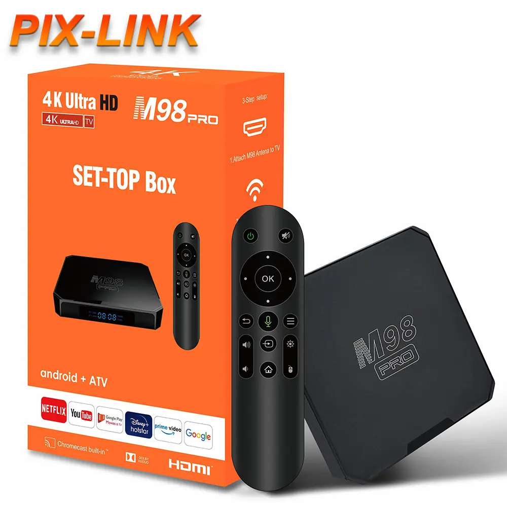 PIX-LINK H313 Android 10.0 TV Box 4K Media 2GB/16GB Player Dual Wifi 2.4G 5G Set-top TV Box