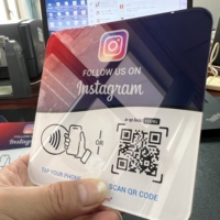 Plaque d'affichage personnalisée en acrylique pour réseaux sociaux Instagram, plaques NFC avec affichage de code QR, avis Google, fréquence NFC 13,56 MHz