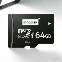 Carte mémoire pour appareil photo, carte SD Innodisk 3TE4 64 Go, carte SD industrielle U3, plastique noir