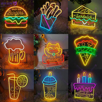 Letrero de Neón 3D Personalizado, Letrero de Neón Navideño RGB, Letrero Luminoso para Exhibición en Restaurantes y Hamburgueserías, Letrero de Menú