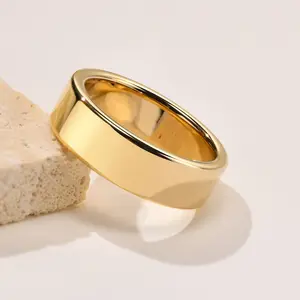 Poya Simple Plain Flat 2mm 4mm 6mm 8mm Gold Wolfram ringe für Männer Frauen Hochzeit