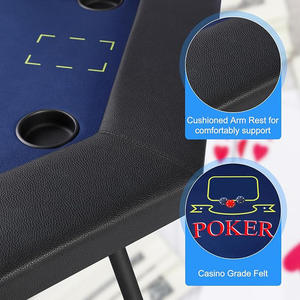 Mesa de póquer Texas Hold Em plegable de lujo, alfombrilla octogonal para Casino de 8 jugadores, taza con Mahjong, hexágono interior, habitación familiar personalizable - Product Image 4