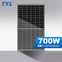 Panneau solaire photovoltaïque 700W 680W 670W 660W 650W double vitrage N-Type TOPCon demi-cellule pour montage au sol commercial et industriel
