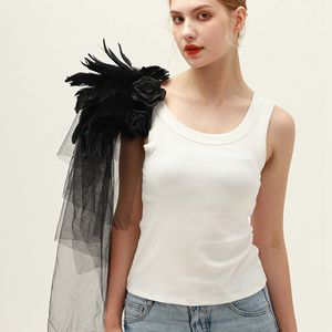 फैक्टरी प्रत्यक्ष बिक्री ब्लैक गॉथिक पंख एपॉलेट हेलोलीन शो बॉल टले गुलाब पंख शॉल - Product Image 2