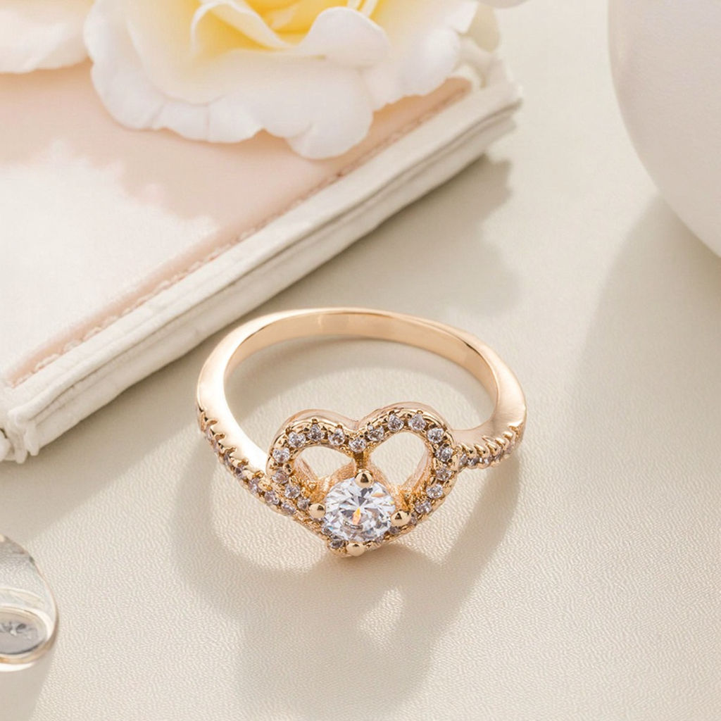 Wholesale Fashion Gold Plated Engagement Rings with Zircon