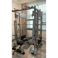 SK Máquina de entrenamiento multifuncional con cable, Barra Smith, Power Rack, Barra de dominadas, Módulo de banco, Estación de gimnasio, Conjunto de gimnasio comercial profesional