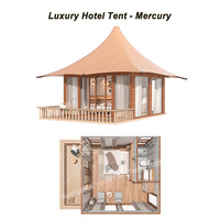 Tente de luxe de style villa de 25 m² avec salle de bain, Glamping de luxe pour une retraite de vacances