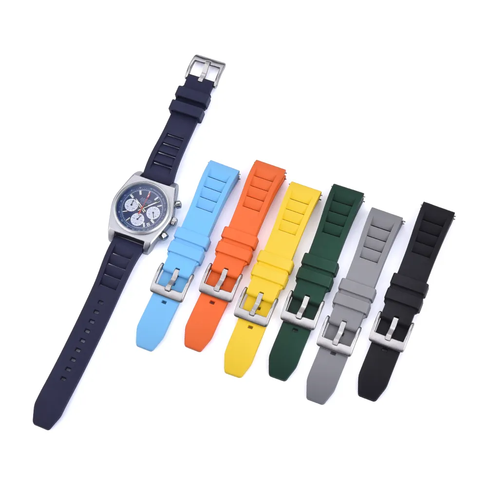 Fluoro Rubber Watch Strap 20mm 22mm For New FKM Richard Watch Bands Bracelet Durable Wrist Belt For Samsung Watch 5 pro