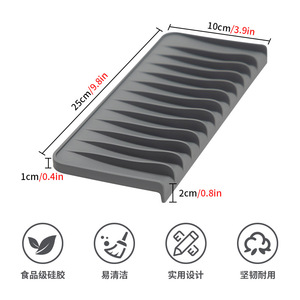 Silicone Soap Dish Rectangular Milky White Drainable Bath Accessory - Product Image 5