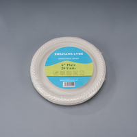 Assiette jetable et réutilisable en amidon de maïs, écologique, sans plastique, résistante, compostable, 6 pouces, résistante à la graisse, compatible micro-ondes, pour fêtes