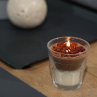 Eis Latte Duftkerzen Kaffee mit Glasbecher rauchfrei kreativ Aromatherapie Ziergegenstand Geschenk Gel Wachs Heim Schreibtisch Dekoration