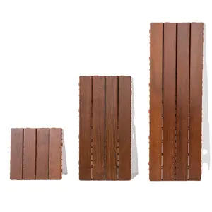 Оптовые продажи мгновенный патио плитки-DIY IPE деревянная палубная плитка с соединяющейся пластиковой основой для наружного напольного покрытия