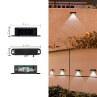 Applique solaire d'extérieur pour cour villa et jardin étanche carré en plastique rondelle murale balcon éclairage décoratif