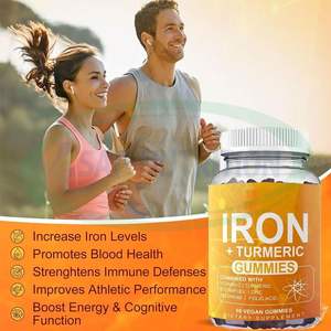 Gomitas de Cúrcuma y Hierro ASAP OEM Veganas con Complejo B, Vitamina C, Zinc, Orgánicas, de Grado Alimenticio para Adultos, Apoyo Inmunológico, 60 Gomitas/Botella - Product Image 2