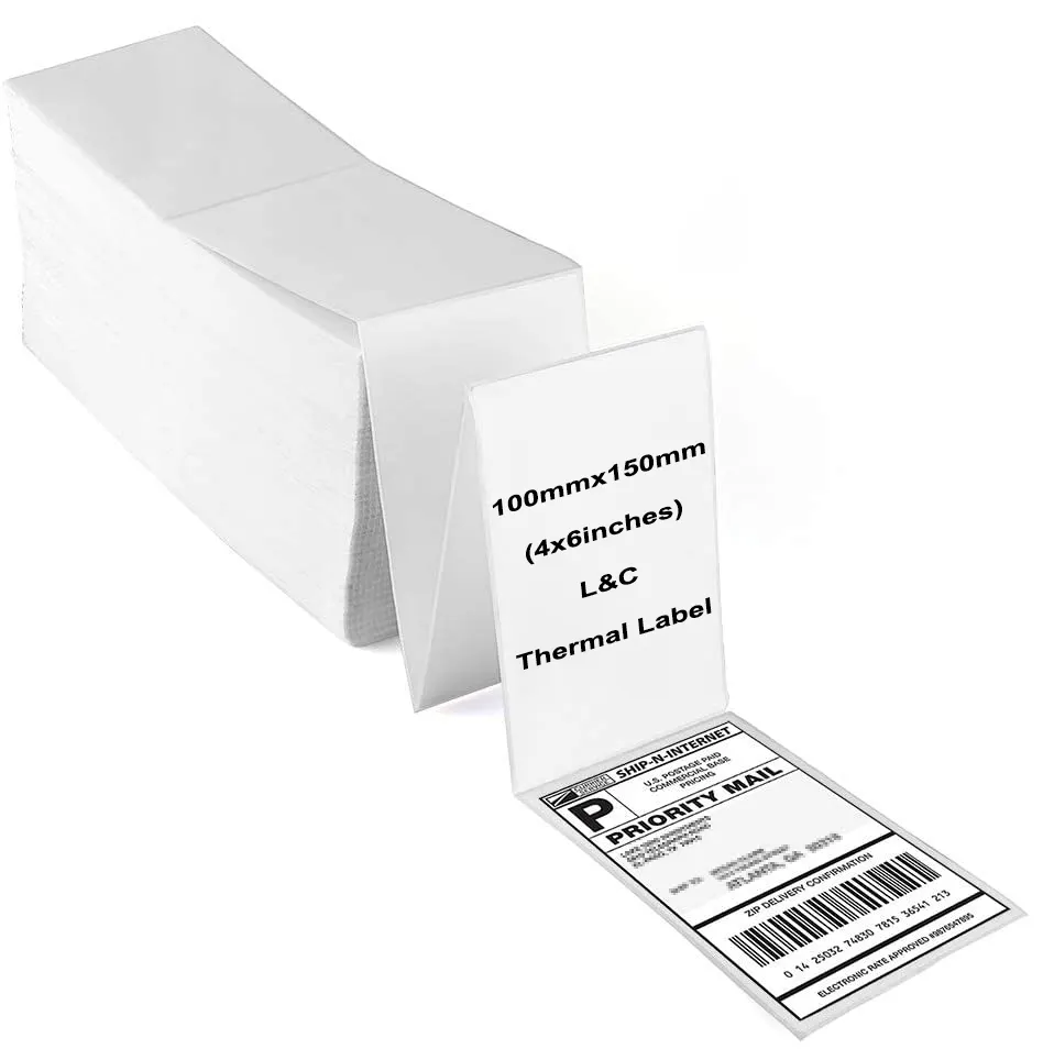 Özel toptan etiketleri rulo barkod yapışkanlı termal etiket kağıdı su geçirmez boş doğrudan termal nakliye barkod etiket