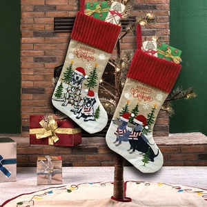 Chaussettes <span class=keywords><strong>de</strong></span> Noël personnalisées avec initiales brodées, décorations <span class=keywords><strong>de</strong></span> vacances en tricot, chaussettes pour cheminée, cadeaux <span class=keywords><strong>de</strong></span> bonbons, décorations festives personnalisées - Product Image 2