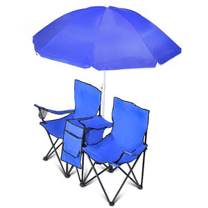 Kursi Lipat Ganda Portabel Eropa Berkualitas Tinggi dari Logam, Nyaman, Ramah Lingkungan, untuk Luar Ruangan, Pantai, dan Berkemah dengan Kanopi Payung - Product Image 3