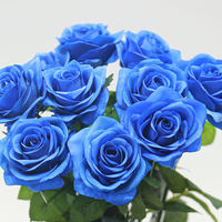 Fleurs artificielles en rose française à toucher réel pour mariage, décoration intérieure, Thanksgiving, Nouvel An, Saint-Valentin