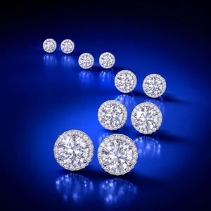 Fine Jewelry Screw Back Women Luxury Gold Plated 925 <b>Sterling</b> <b>Silver</b> Iced VVS Moissanite Halo <b>Stud</b> Earrings Waterproof Hip Hop - Product Image 6