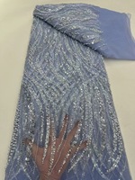 NI.AI nouveau Design dentelle perlée tissu brodé perle dentelle Sequin Net dentelle robe de mariée tissu avec séquence