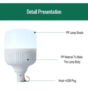 Lanterne portatili da esterno con gancio, batteria a lunga durata, luci da campeggio per terrazza e balcone - Product Image 6
