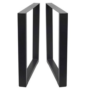 WEKIS Juego de 2 Patas Cuadradas Negras de Hierro Industrial para Mesa de Comedor, Escritorio de Oficina, Uso en Exteriores y Hoteles - Product Image 2