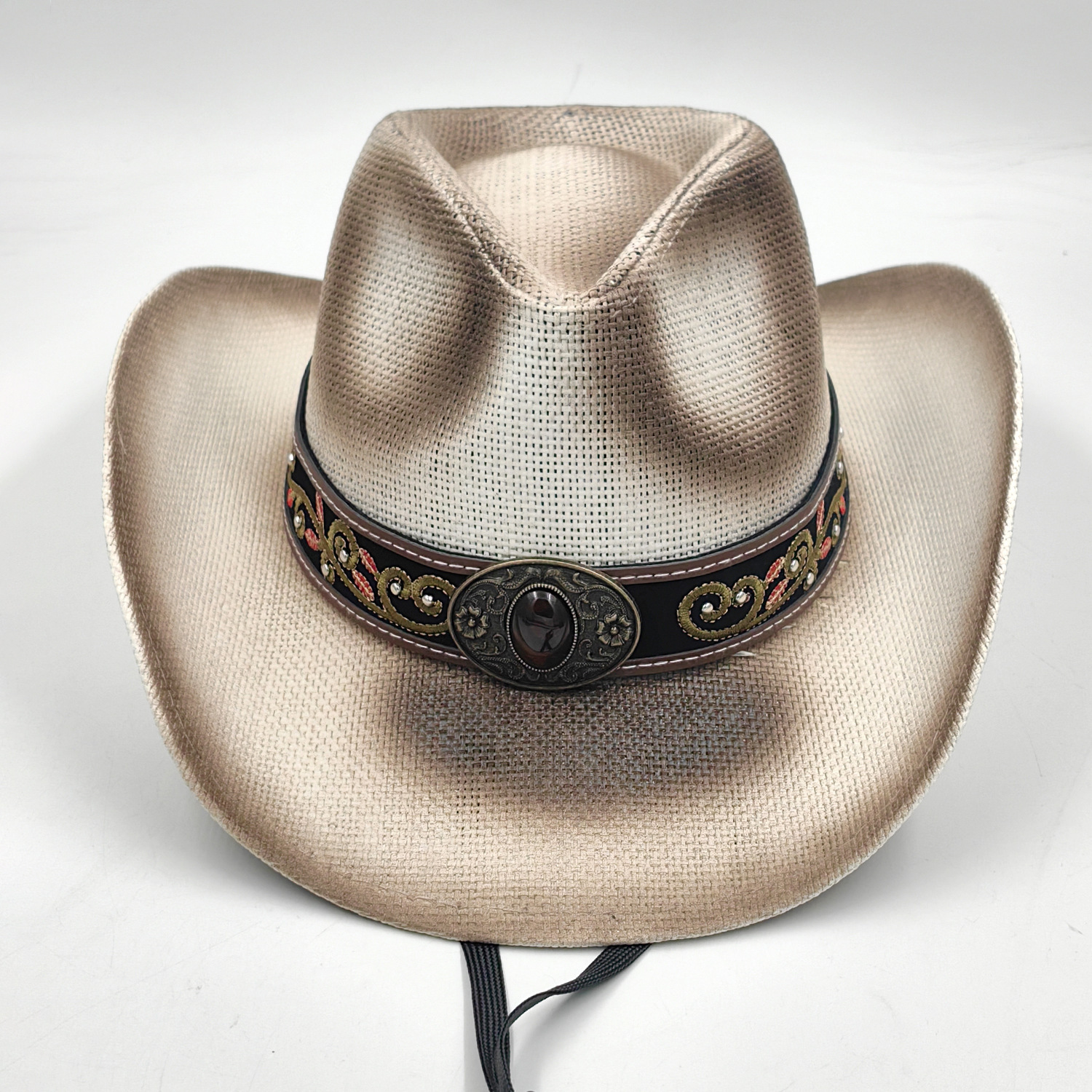 Western Cowgirl Hat with Crystal Band and brim Rhinestone Cowgirl The  main image 2