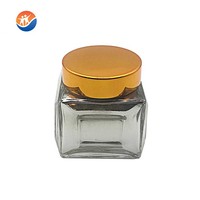 Emballage carré de soins de la peau Pot de placage cosmétique vide 1 oz 60ml clair avec couvercle noir doré