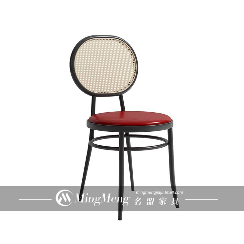 Rattan backrest chair (red)