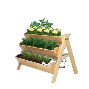 उठाया पैरों के साथ आउटडोर सजावट के लिए सब्जियों बोने की मशीन बॉक्स लकड़ी उठाया बिस्तर