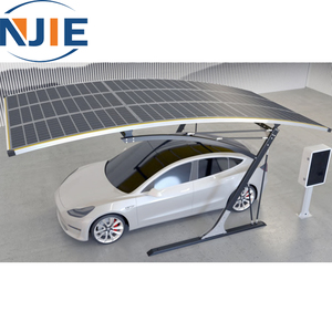 Panneau solaire imperméable en aluminium moderne et simple <span class=keywords><strong>Carport</strong></span> avec batterie Dernier type de <span class=keywords><strong>bois</strong></span> traité sous pression naturel - Product Image 2