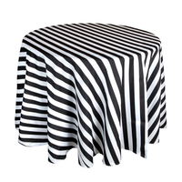 Nappe de Table en lin rayé, bleu, noir, blanc, Rectangle, ronde, pour fête et mariage