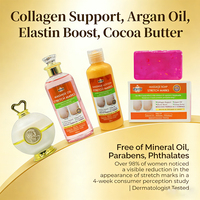 Coffret de massage bio pour femmes – Réduit l'apparence des vergetures – Collagène, huile d'argan, élastine, beurre de cacao – Raffermit la peau
